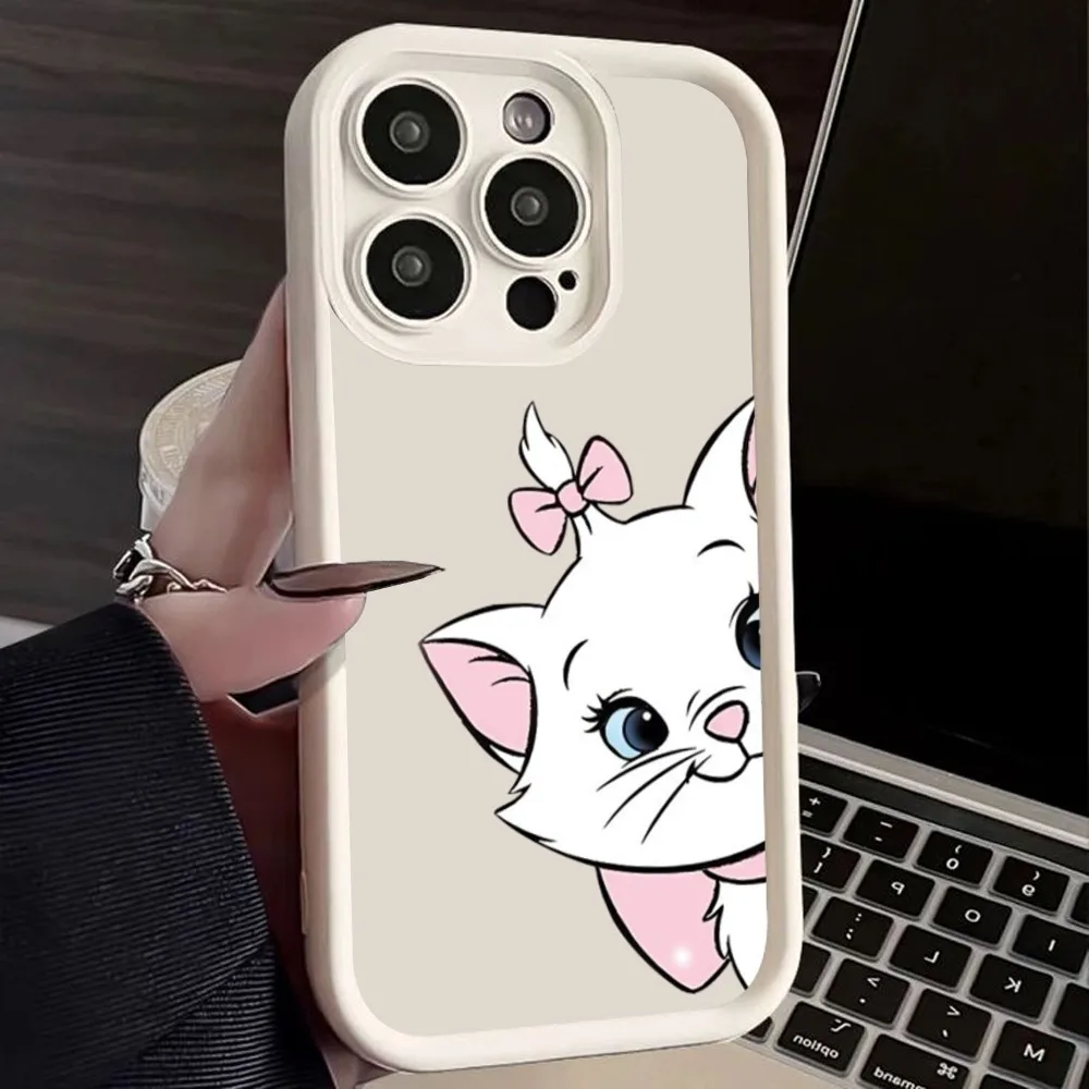 D-Disney Lovely M-Marie Cat Phone Case Leather Comfortable Feel And Good Quality For 14 15 16 Promax 12 Phone Case IPhone 13