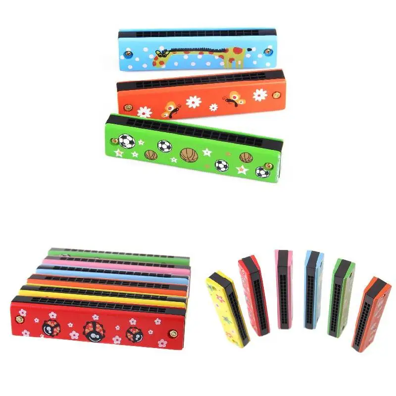 Armónica de madera para niños, rompecabezas divertido para guardería, juguetes educativos, regalos para bebés