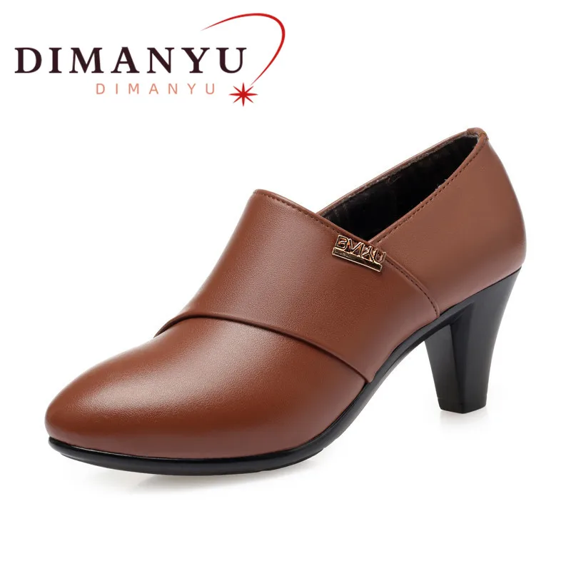 

DIMANYU Spring Shoes Women 2024 Fashion New Genuine Leather Female Office Shoes High Heels Shoes For Women