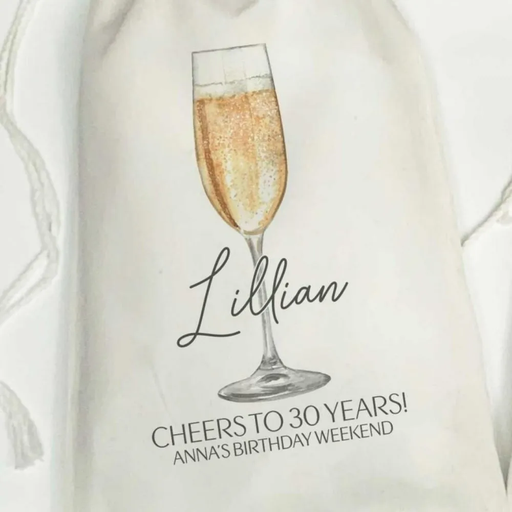 Champagne Gift Bags - Wedding Favors -Bachelorette Bags - Champagne Campaign Brunch Hangover Recovery Kits - Elegant Favor Bags