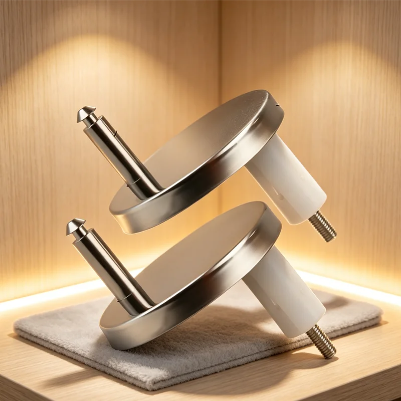 Stainless Steel Toilet Hinges 1Pair, Toilet Seat Fixing Bolts Accessories Back-to-Wall Toilet Lid Replacement Hinge for Fixtures