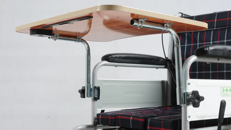 كرسي متحرك طبي طاولة طعام خشبية على السرير للأشخاص ذوي الإعاقة وكبار السن #4