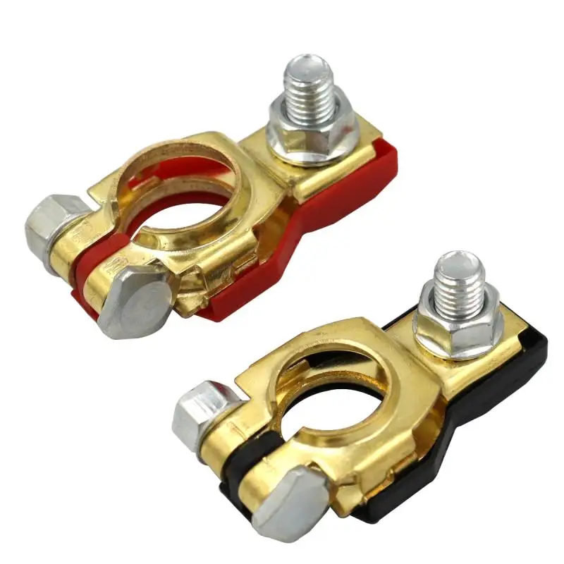 1Pair Car Top Post Battery Cable Terminal Wire Cable Clamps Connectors Positive Negative Battery Terminal Set Terminal Clamps