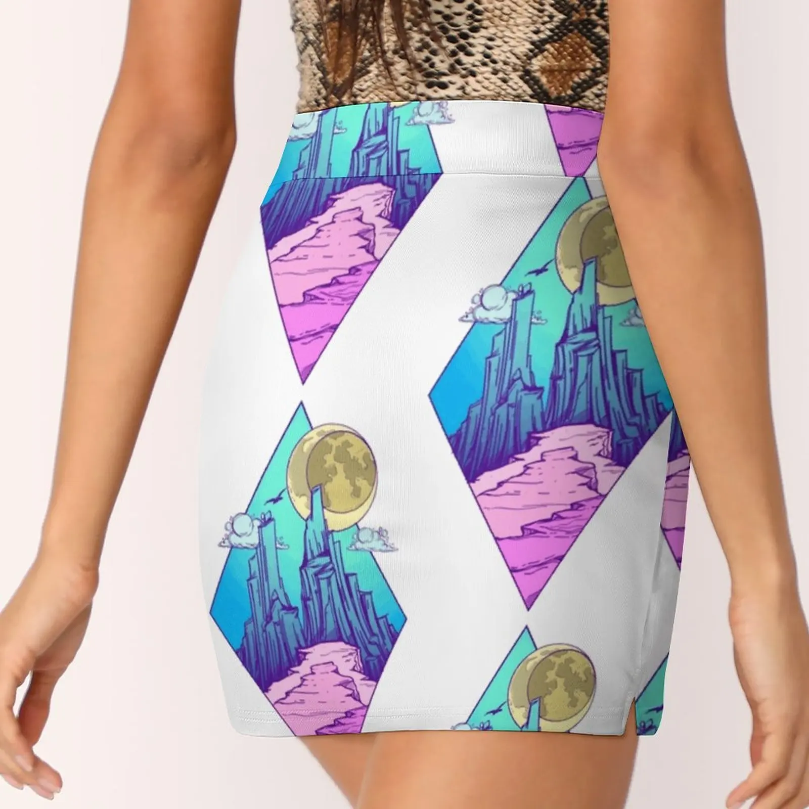 Bergtop Rokken Vrouw Mode 2022 Broek Rok Mini Rokken Kantoor Korte Rok Bergtop De Woestijn Mars Ruimte Landschap