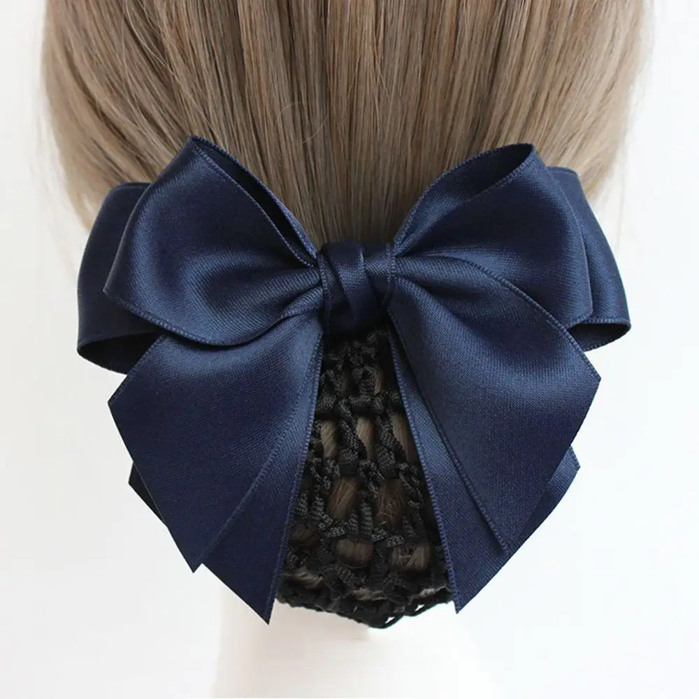 Hair Clip Vintage Hotel Bowknot Nurse For Girls Hairgrips Cover Net Ponytail Clip Korean Bun Snood Women Spring Clip