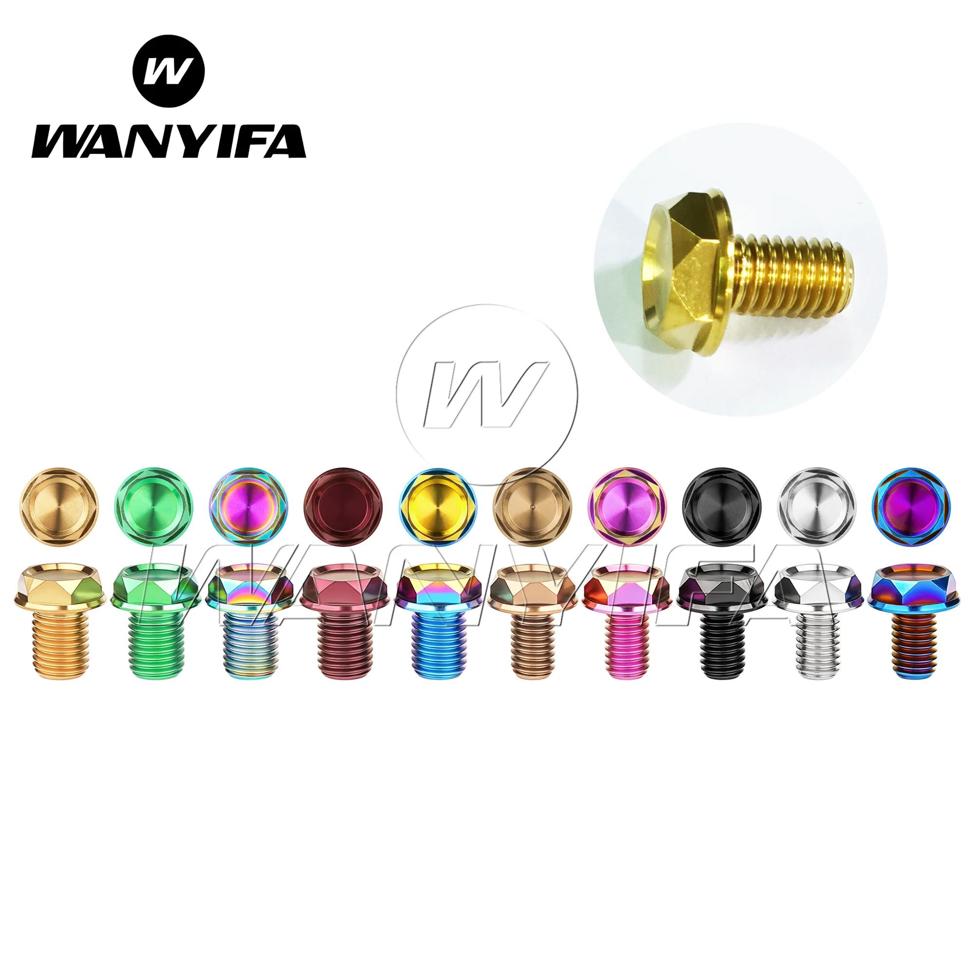 Wanyifa Motorcycle Modification Titanium Alloy M8/M10x13mm Rearview Mirror End Cap Screw Available Right or Left Hand Thread