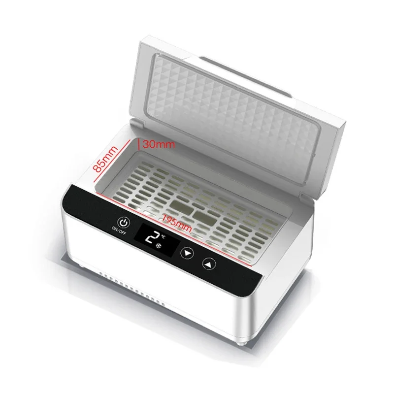 Mini frigorifero portatile con dispositivo di raffreddamento per insulina Scatola per medicinali di raffreddamento da viaggio all'aperto con design di grande capacità a doppio strato