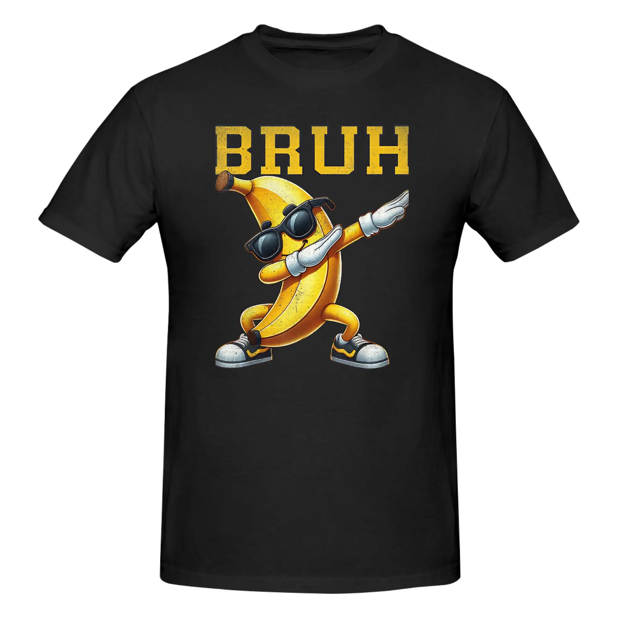 1 Piece Bruh Bananas Funny 100% Cotton T-Shirt Banana Dabbing Tees Tops For Men