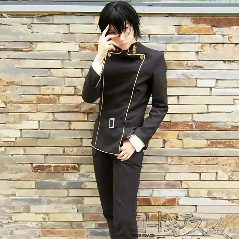 Code Lelouch Cosplay Costume Geass vi Britannia Oufit Clothes Black Prince Uniforms Halloween Classic Anime Cosplay Men Suit