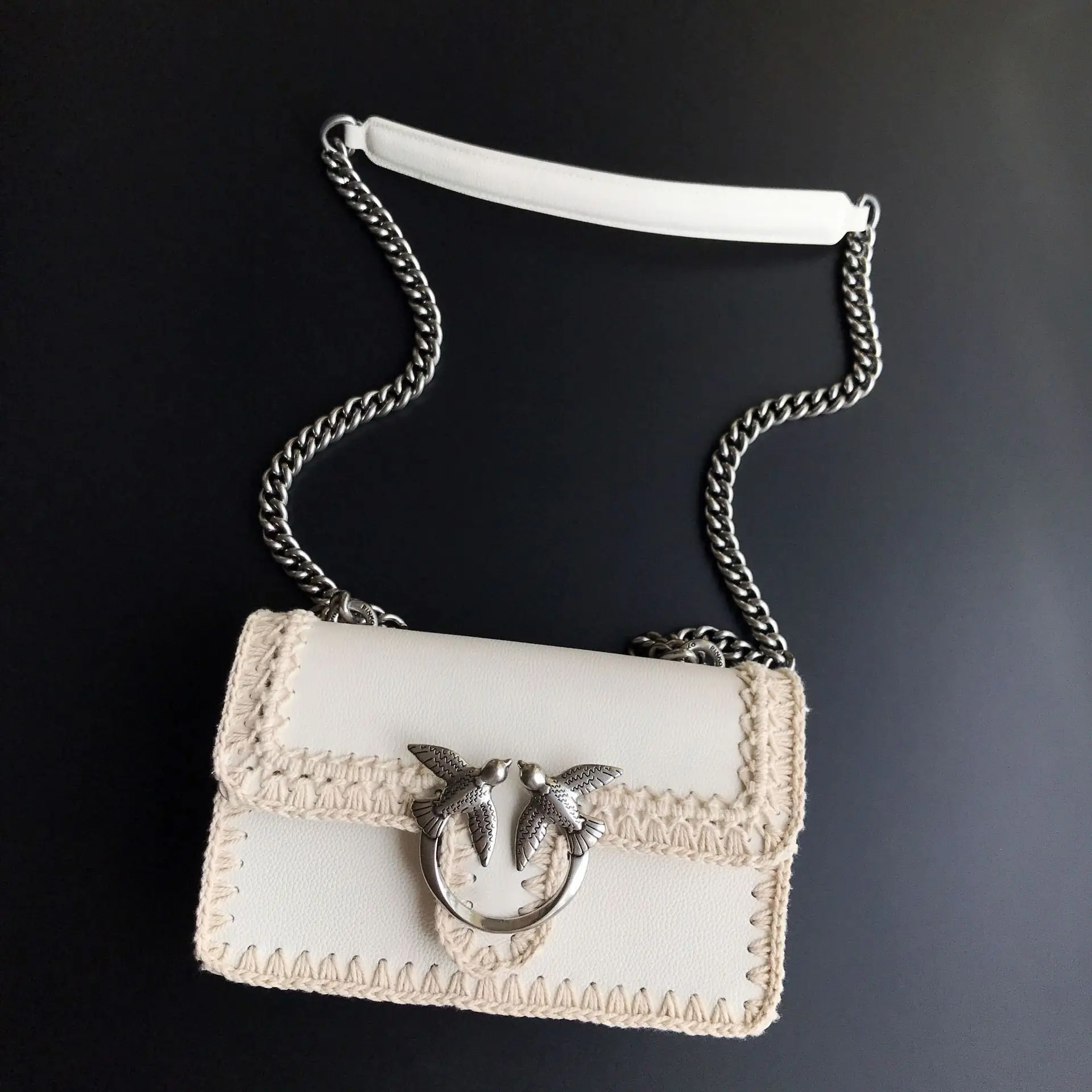 

New Top Grain Leather Hand-Stitched Chain Bag, Genuine Leather Shoulder Crossbody Purse, Premium Everyday Handbag