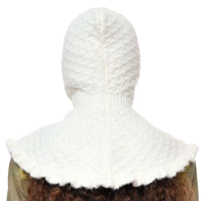 Koreanische Ins Winter Warme Gestrickte Balaclava-Mütze, Nischenmode, Vielseitige Mütze und Schal in Einem, Pullover-Bombermützen für Damen – Detail 6