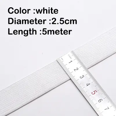 5Meters Sewing Elastic Band Heavy Stretch High Elasticity Knit Elastic Band for Sewing Waistband Elastic White black 10-60MM - Image 25