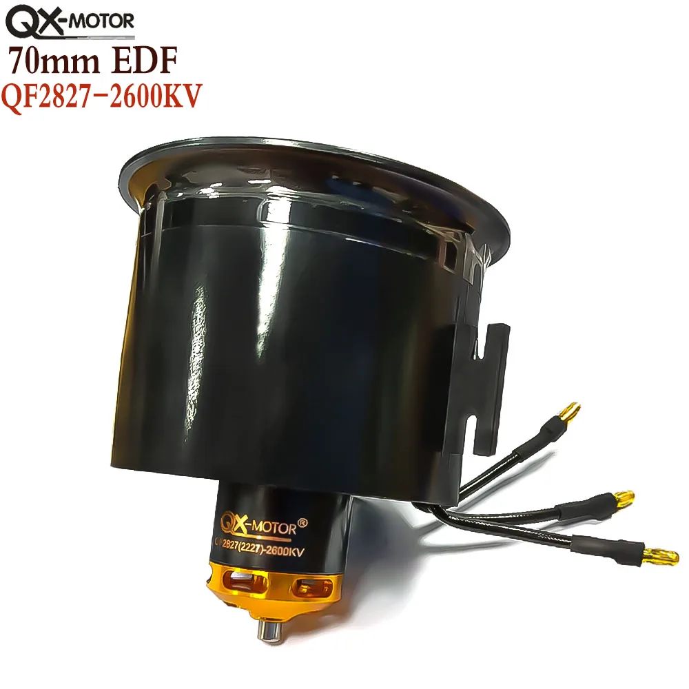 QX-Motor 70mm EDF QF2827 2600KV 1800KV Brushless Motor 12 Blades Ducted Fan For FMS RC Remote Control Toy