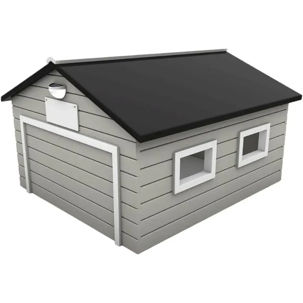 

My Robot Home Plus Robotic Mower Shed, 43x37x29in, Weatherproo Garage or Luba, Automower, Gardena, and More (Grey & White)
