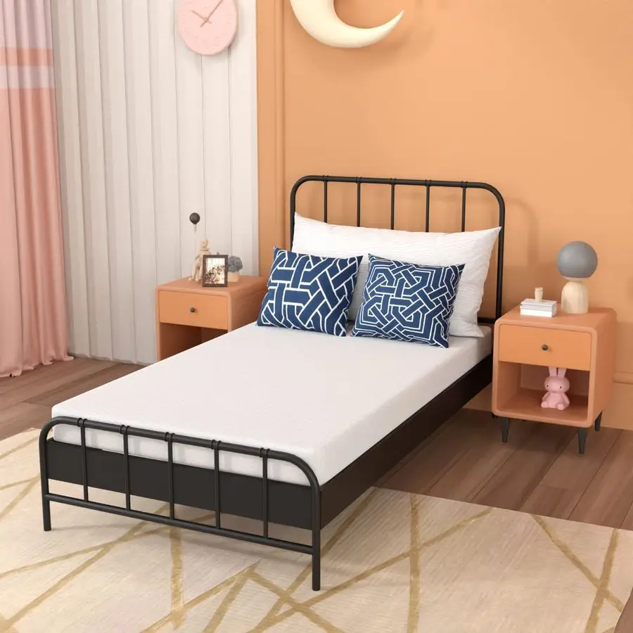 

5 Inch Twin Gel Memory Foam Mattress Fiberglass Free CertiPURUS Certified BedinaBox Cool Sleep amp Comfy Support Medium Firm mat