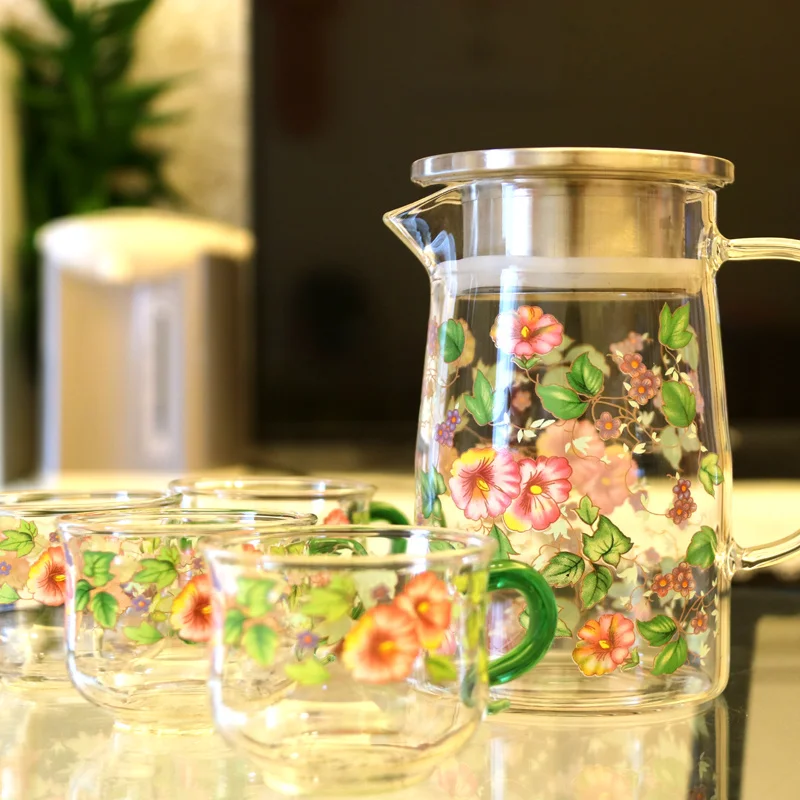 

Новая утолщенная стеклянная чайная кувшинка с узором в виде цветка лотоса, термостойкая, для холодной и горячей воды, устойчивая к высоким температурам, взрывобезопасная.