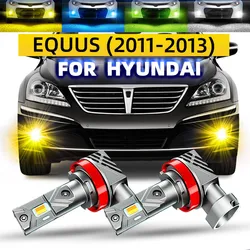 2pcs Car LED Front Fog Lamp Lights Bulbs Dual Colors Switchback White 6000K Yellow 3000K Lamps For Hyundai Equus 2011 2012 2013