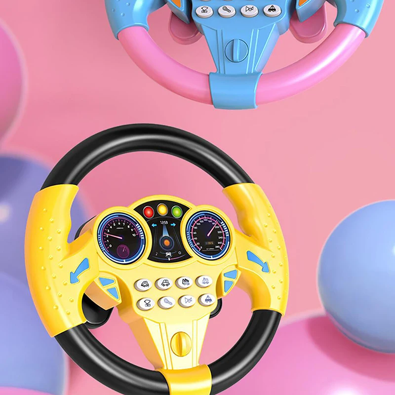 Jouet électrique simulant la conduite de voiture, volant sonore, éducation itude pour enfants, chariot poussoir, accessoire vocal de conduite, 1 ensemble