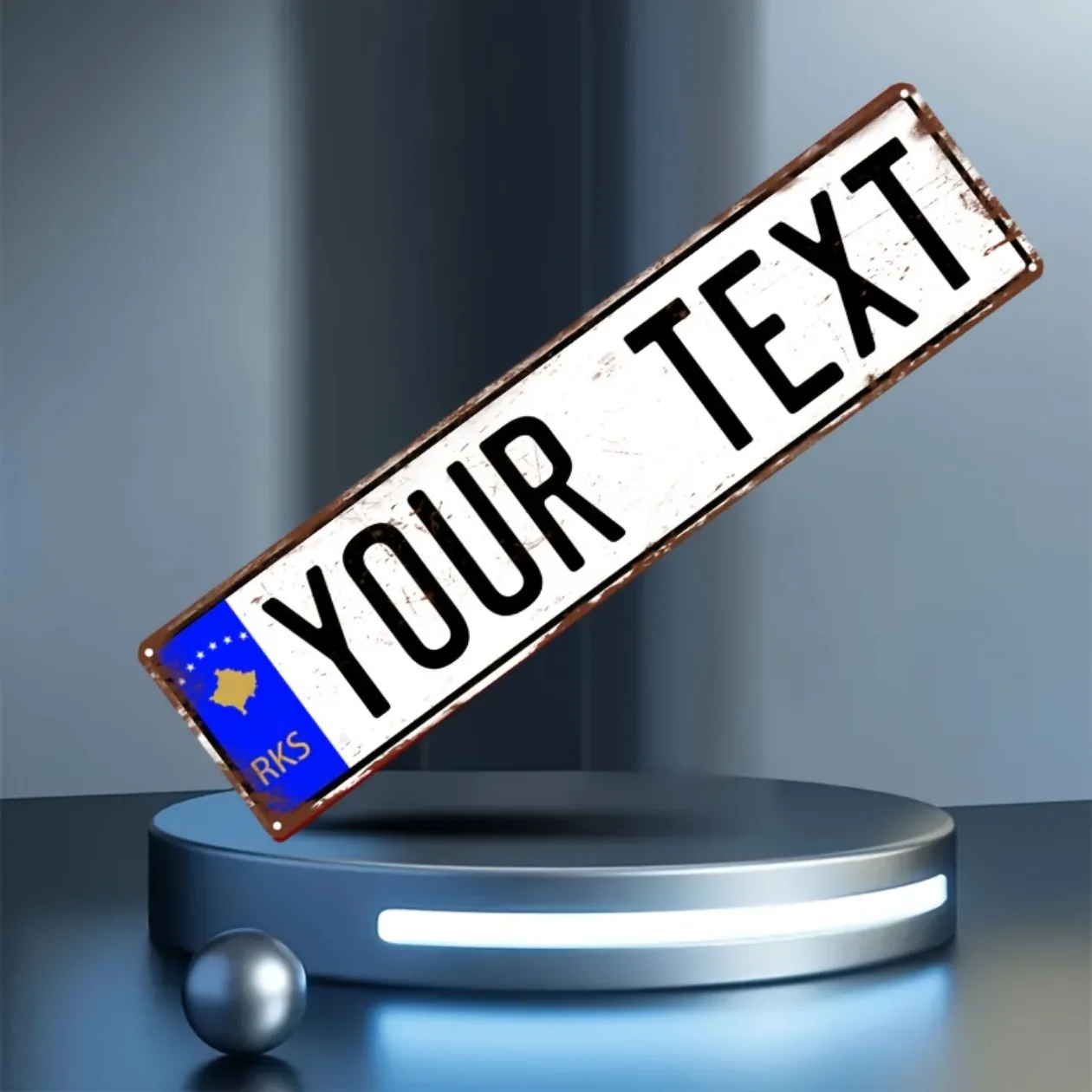 Anpassbares Retro-Wandschild aus Metall, personalisierter Text/Foto, Hausname und Nummernschild, 9,9 x 39,9 cm, rustikales Bauernhaus-Dekor