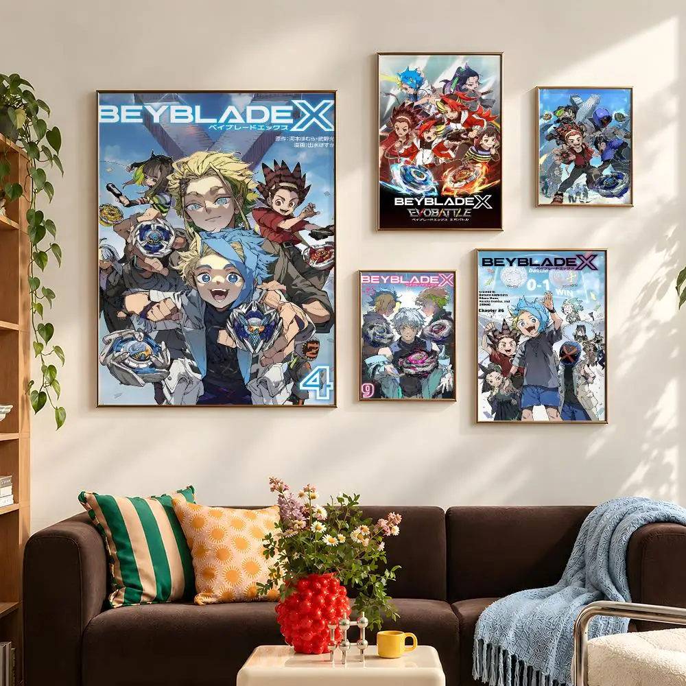 Anime Beyblade Burst Valt Aoi Poster Self Adhesive PP Wall Art HD Gaming Room Bedroom Living Room Decor Apartment Gift