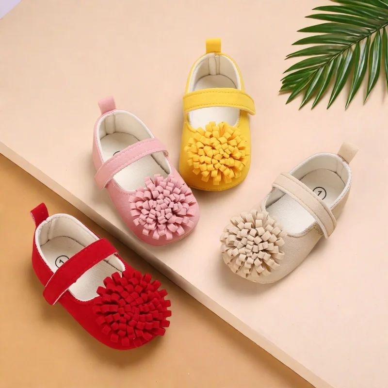 

0-1 year old baby shoes Girls cute flower decorated Princess shoes Baby soft soled comfortable first toddler shoes