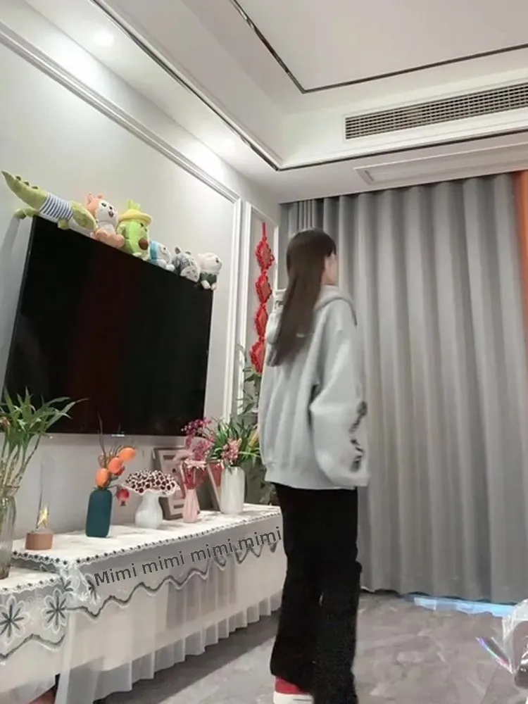 Doux Cool épicé fille brodé collège américain Sle ouvert Cardigan sweat femmes Fce nouveau ample à capuche Jaet