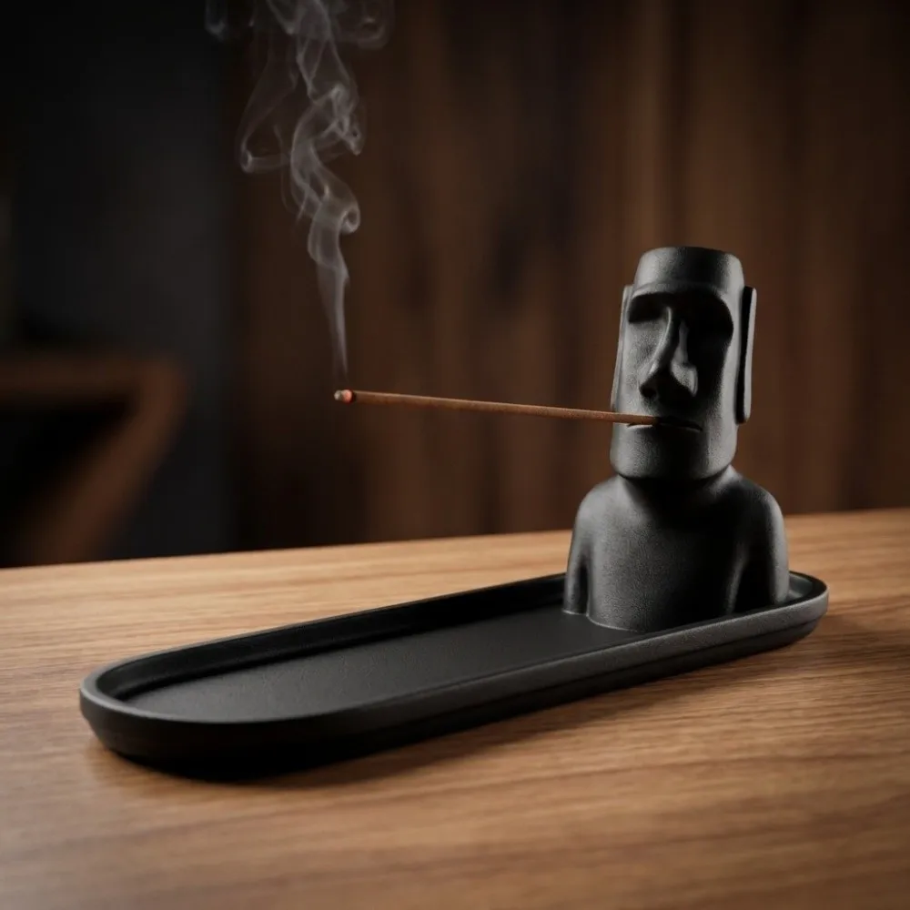 Ash Catcher 3D Printed Cartoon Incense Holder Scenic Statue Plastic Incense Burner Unique Incense Tray Gift