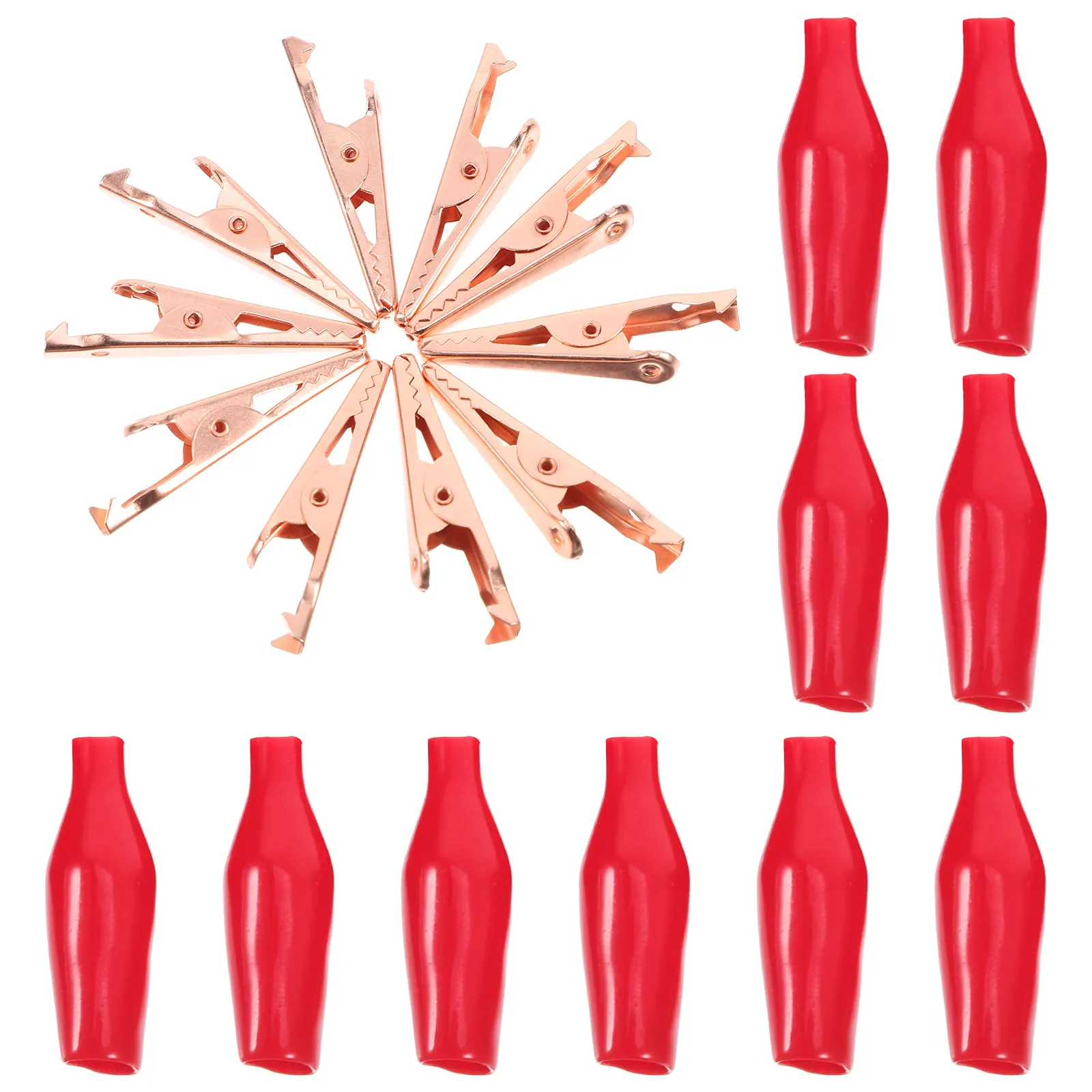 10 قطعة مقاطع التمساح المغلفة النحاس الأرجواني موصلات اختبار كهربائية صغيرة لاختبار الأسلاك مجموعة مشابك التمساح الصغيرة لحام #4