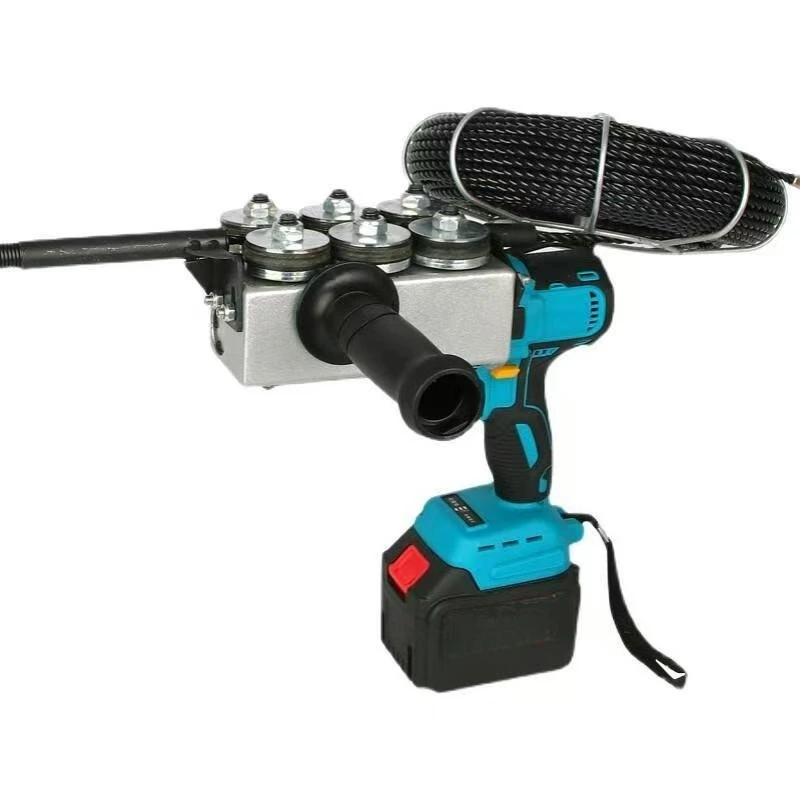 Rechargeable Lithium Electric Wire Puller Electrician Cable Pulling Tool for PEX PVC Conduit Steel Wire Threading Construction