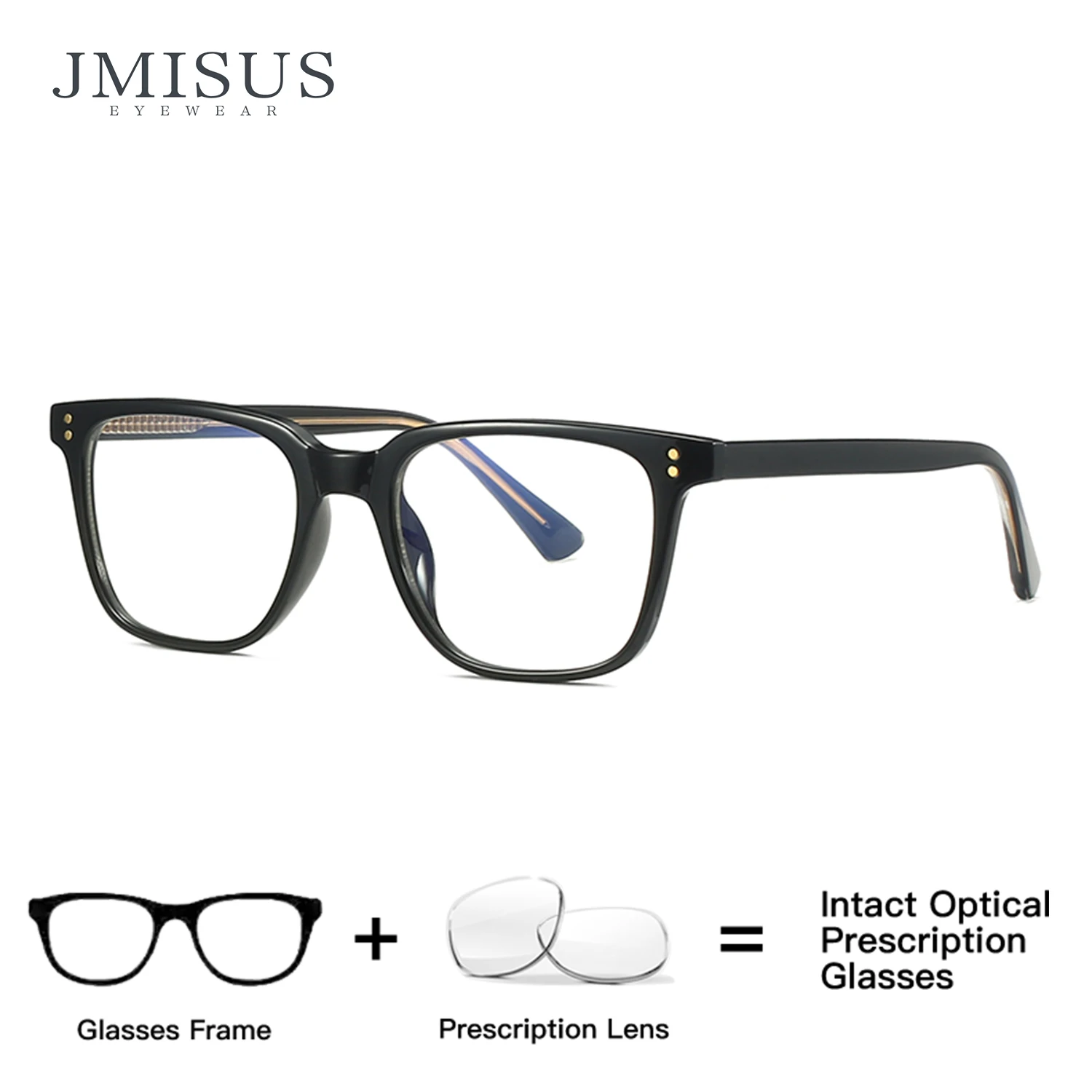 

JMISUS Woman Handmade Acetate Square Prescription Glasses Fashion Optical Eyeglasses Myopia Photochromic Sunglasses