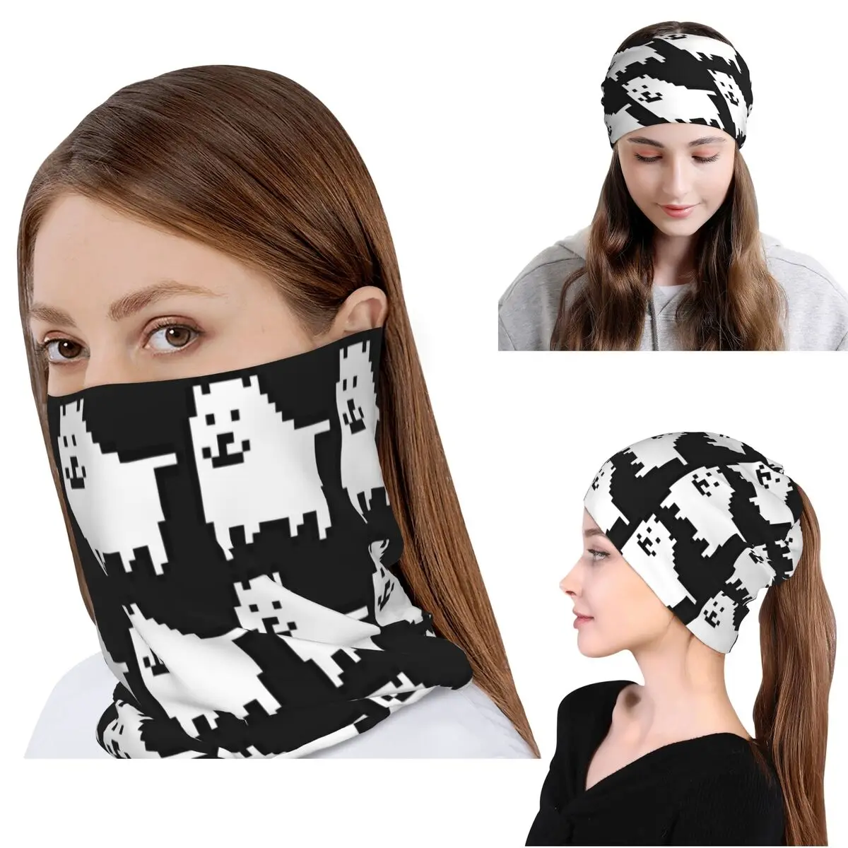 Annoying Dog In Space Undertale Toby Video Game Rpg Bandana Neck Gaiter Wrap Scarf Warm Face Mask Beanies Hat for Men Women