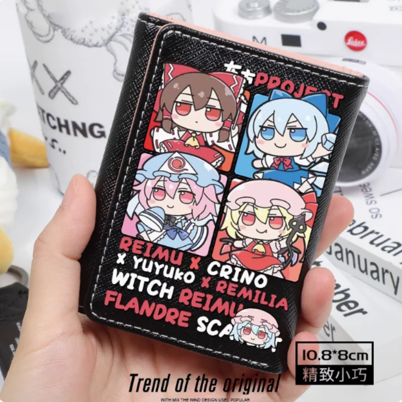 Anime Cirno Hakurei Reimu Fashion Wallet PU Purse Card Coin Hasp Money Bag Cosplay Gift B1831