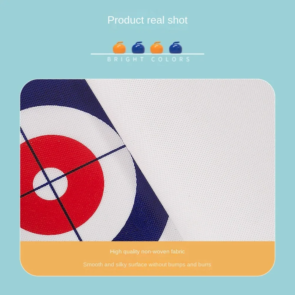 

1 Set Mini Tabletop Curling Game with 8 Rollers Foldable Shuffleboard Curling Game Portable Happy Kids & Adults