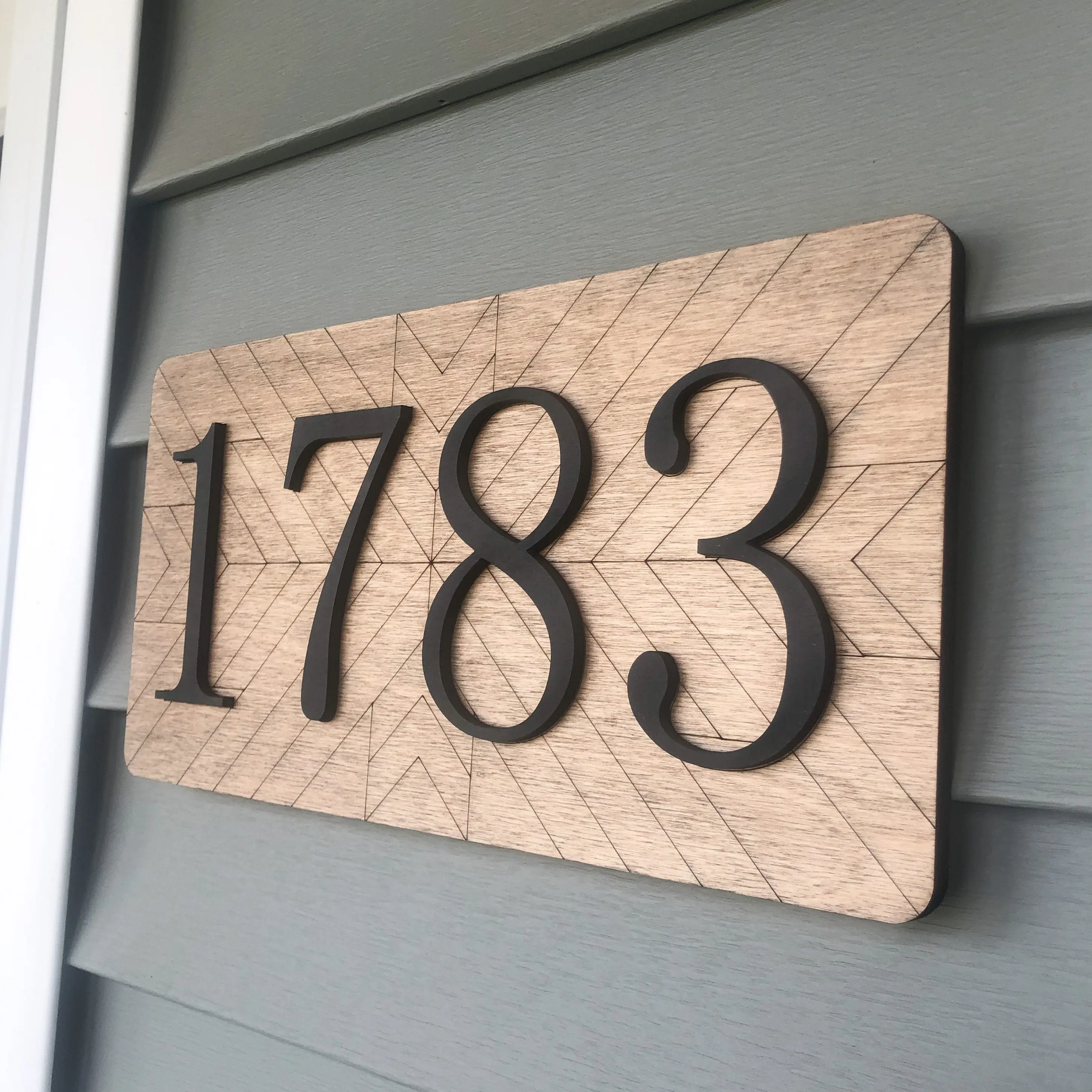 Wooden art home outdoor decoration house number plate wooden base acrylic digital laser engraving