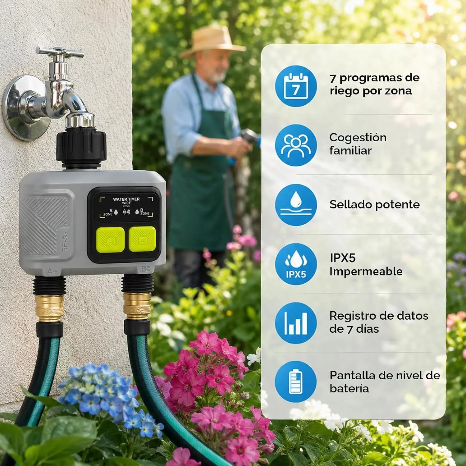 Tuya Wifi+ RF433 2zone sprinkler timer programmable garden hose timer water-saving irrigation controller Works with tuya