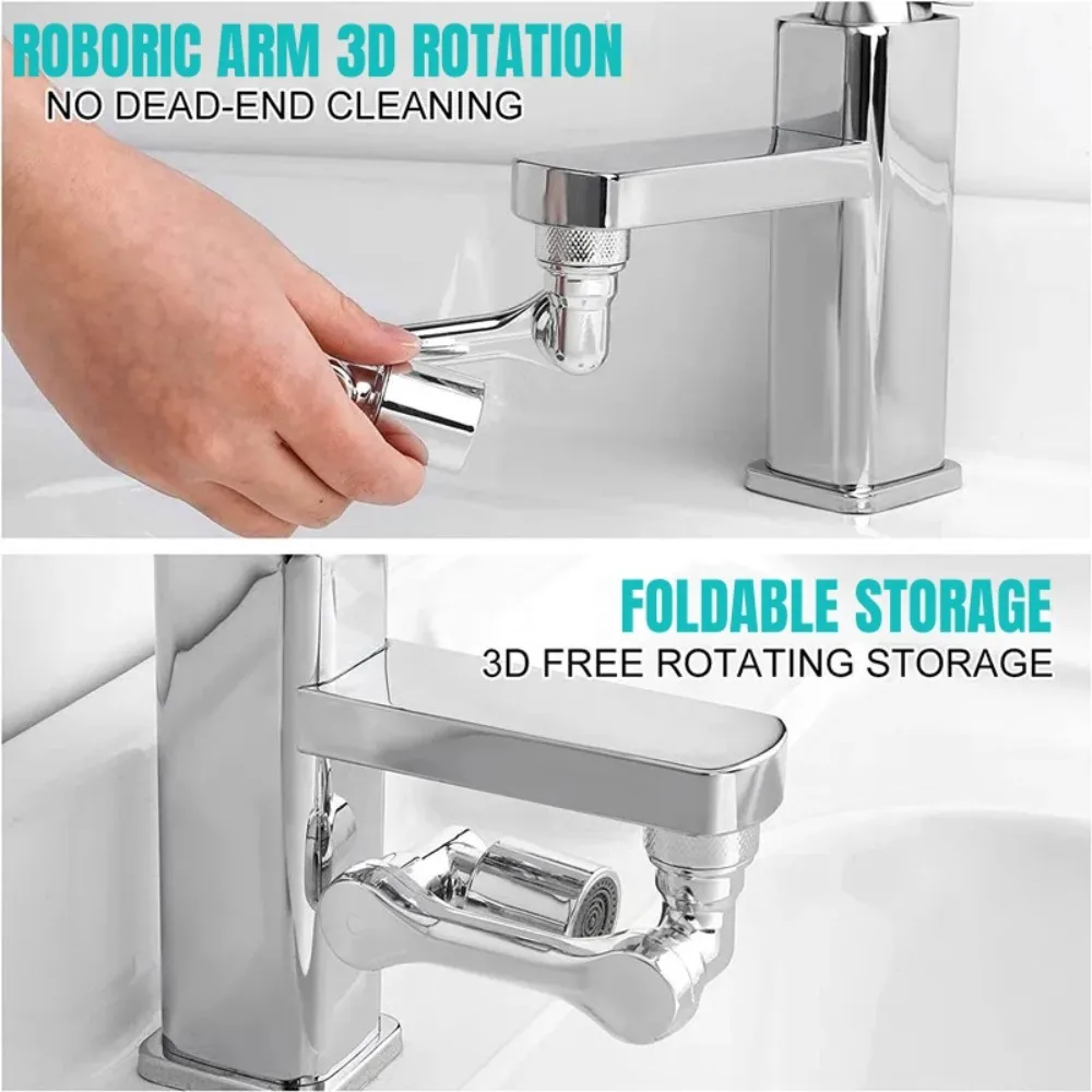 Metal 1080° Rotation Faucet Sprayer Head 20/22/24mm Universal Adaptor Bathroom Washbasin Faucet Extender Aerator Bubbler Nozzle