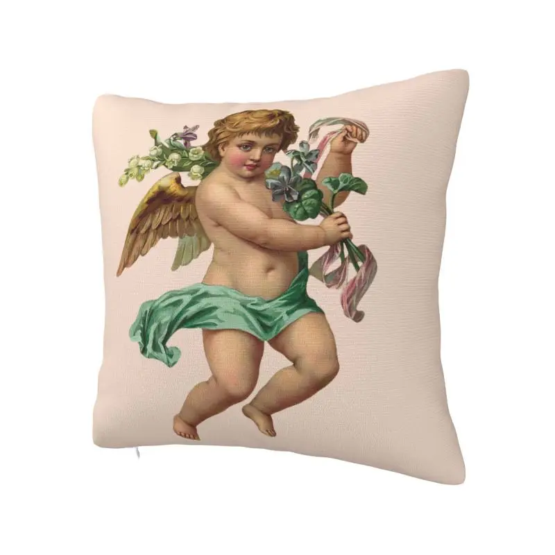 Renaissance Angels Luxury Pillow Cover Living Room Decoration Vintage Cherub Wings Sofa Cushion