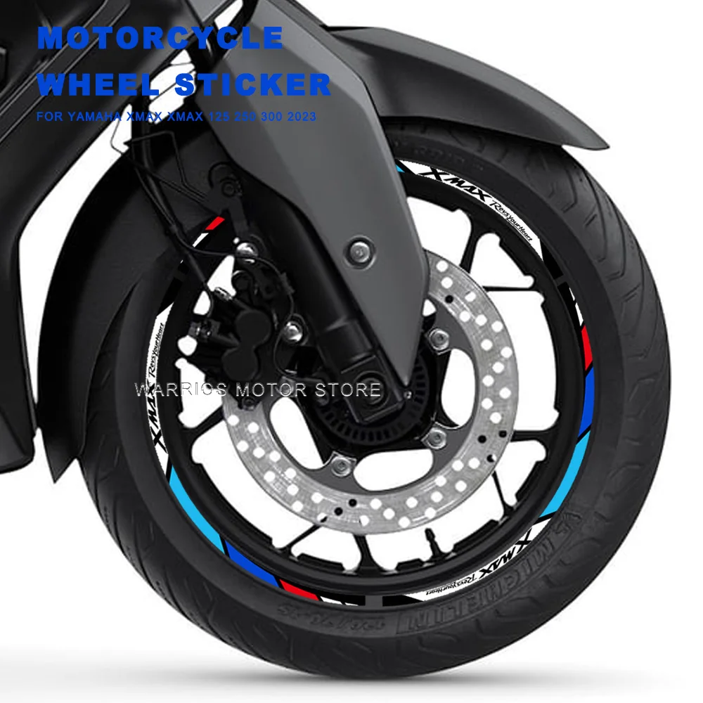 

Motorcycle Wheel Sticker Waterproof Hub Decal Rim Stripe Tape For Yamaha XMAX xmax 125 250 300 2023