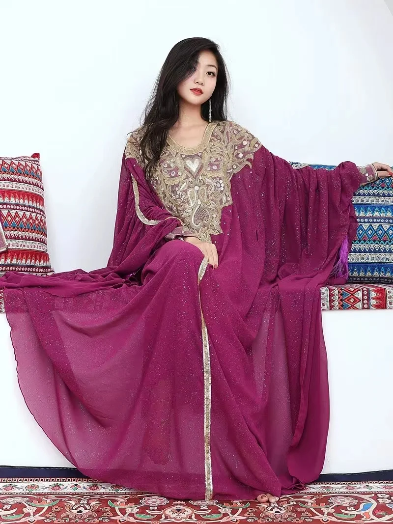 New Belly Dance Costume Long Robe Perforamce Oriental Dance Swing Tribal Khaleegy Skirt For Women Stage Wear Bellydance Dress