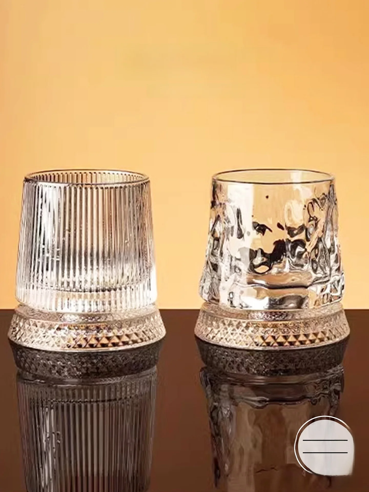 

Thickened Rotating Crystal Glass Whiskey Cup JOJOS L PD Lamp Vintage Nordic Style Beverage Glasses for Alcohol And Lighting