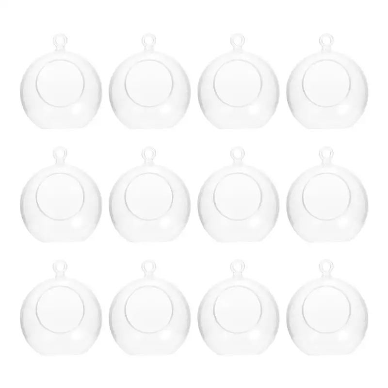 

12pcs Transparent Christmas Ball Pendant Christmas Decor Xmas Trees Ball Candy Gifts Fillable Bauble For Home New Year Adornment