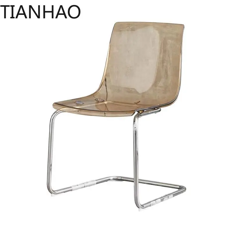 Light Luxury Transparent Dining Chair Acrylic Back Chair Drop Resistant Lightweight Toas Island Leisure