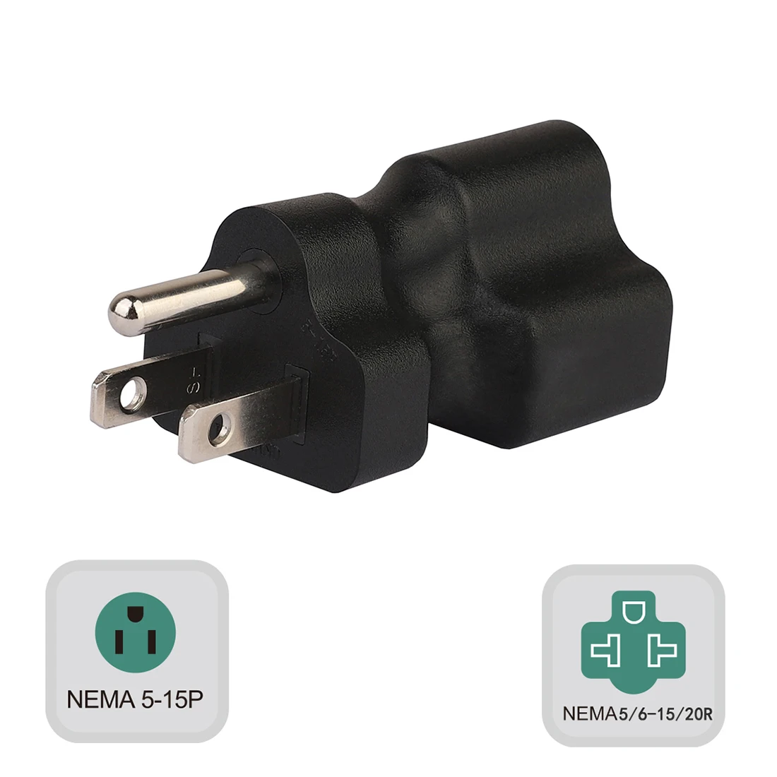 JORINDO Nema 5-15P TO 5/6-15/20R power conversion plug,American standard 3pin plug to 5-15R/6-15R/5-20R/6-20R converter adapter