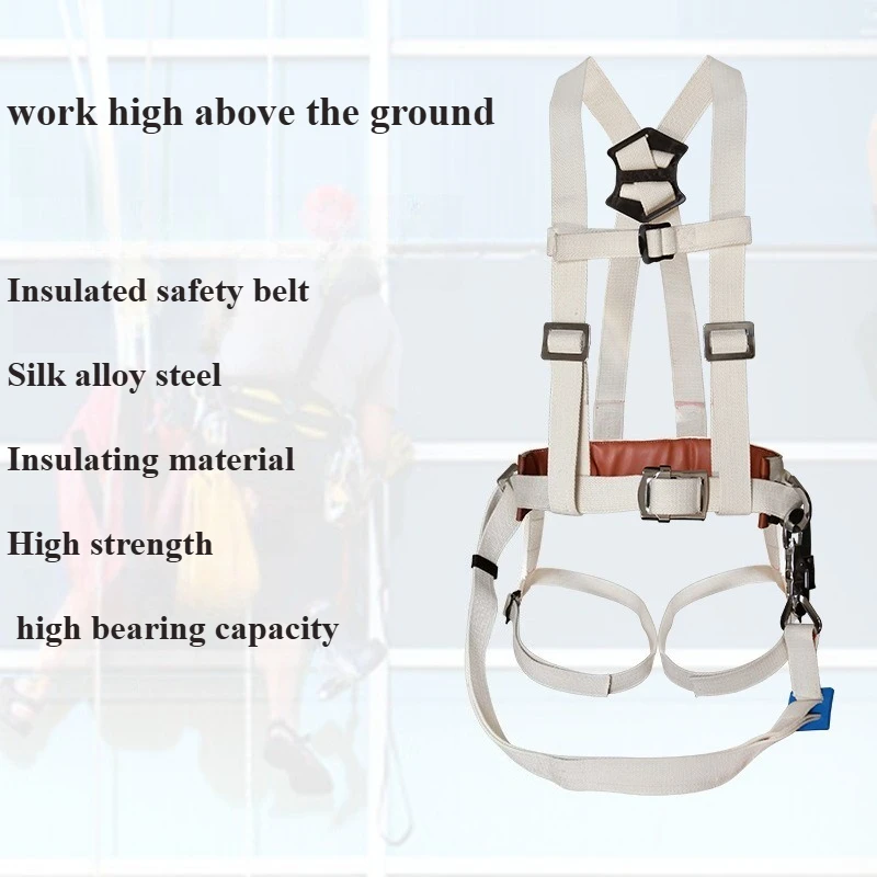 

Insulated Full-Body Protective Harness Fall-Arrest Safety Belt with Rope Electrical Work Protective Safety Gear for Electricians