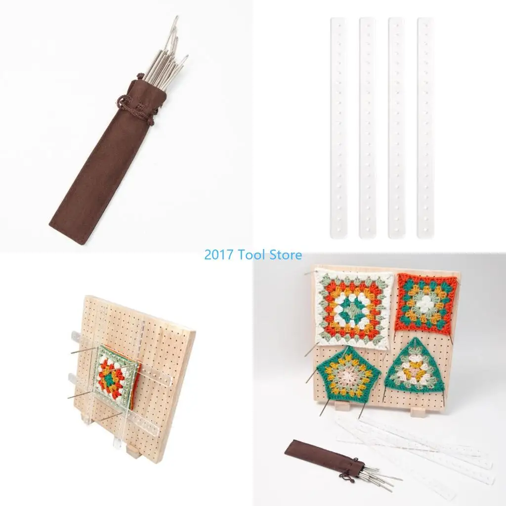 

K92A Wooden Crochet Blocking Board & Steel Pins for Knitting Crochet & Granny Square