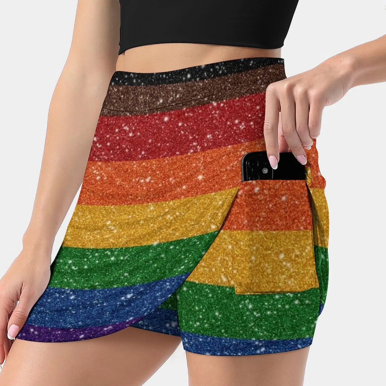 

Faux Glitter Inclusive Rainbow Pride Flag Skirts Woman Fashion 2022 Pant Skirt Mini Skirts Office Short Skirt Inclusive