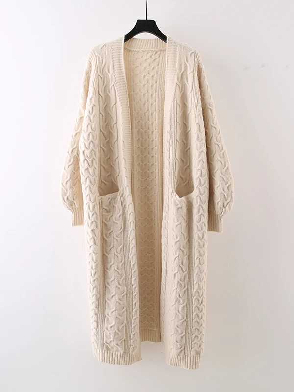 

Korean Sle Lazy Twist Sweater Cardigan Knitted Outerwear Women's Mid-Length Thiened Spring Autumn Winter New 2025