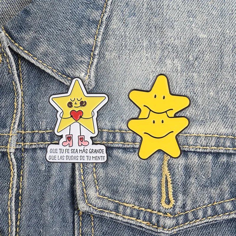 Lustiger Stern-Zitat-Anstecker, Sammlerstück, niedliche Meme-Charakter-Brosche für Rucksack, Jacke, Tasche, Teenager-Geschenk, Mode-Accessoire – Detail 7
