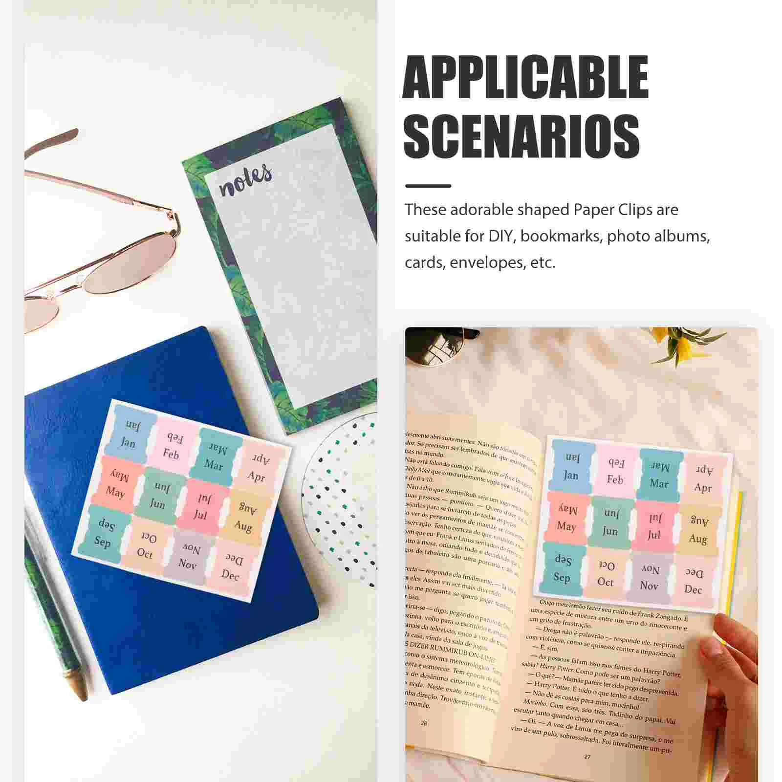 10 Sheets of Portable Sticky Tabs Monthly Book Marking Tabs Sticky Page Markers Small Index Tabs Decors