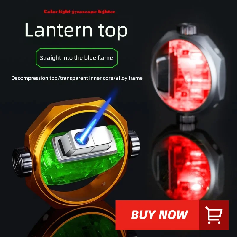WBHJ-094， Transparent, mecha, decompression, gyroscope, cool colored lights, inflatable, windproof blue flame, alloy, lighter
